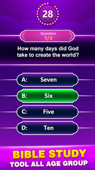 Взломанная Bible Trivia — Word Quiz Game (Библейская викторина)  [МОД Menu] — стабильная версия apk на Андроид screen 1
