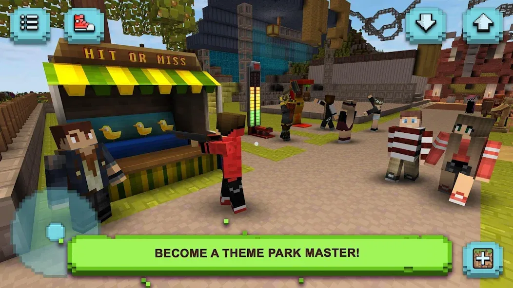 Скачать взломанную Theme Park Craft: Build & Ride  [МОД Бесконечные монеты] — последняя версия apk на Андроид screen 1