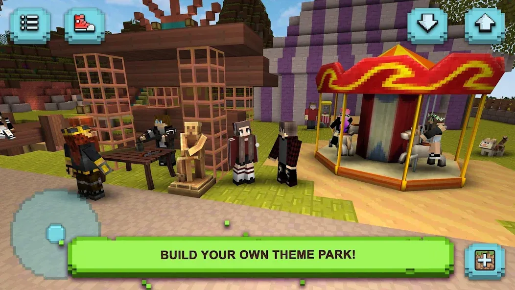 Скачать взломанную Theme Park Craft: Build & Ride  [МОД Бесконечные монеты] — последняя версия apk на Андроид screen 2