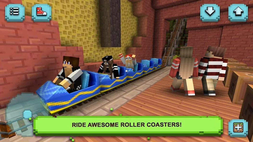 Скачать взломанную Theme Park Craft: Build & Ride  [МОД Бесконечные монеты] — последняя версия apk на Андроид screen 3