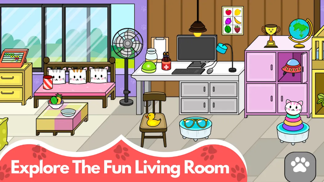 Скачать взломанную My Cat Town — Cute Kitty Games  [МОД Бесконечные деньги] — стабильная версия apk на Андроид screen 2