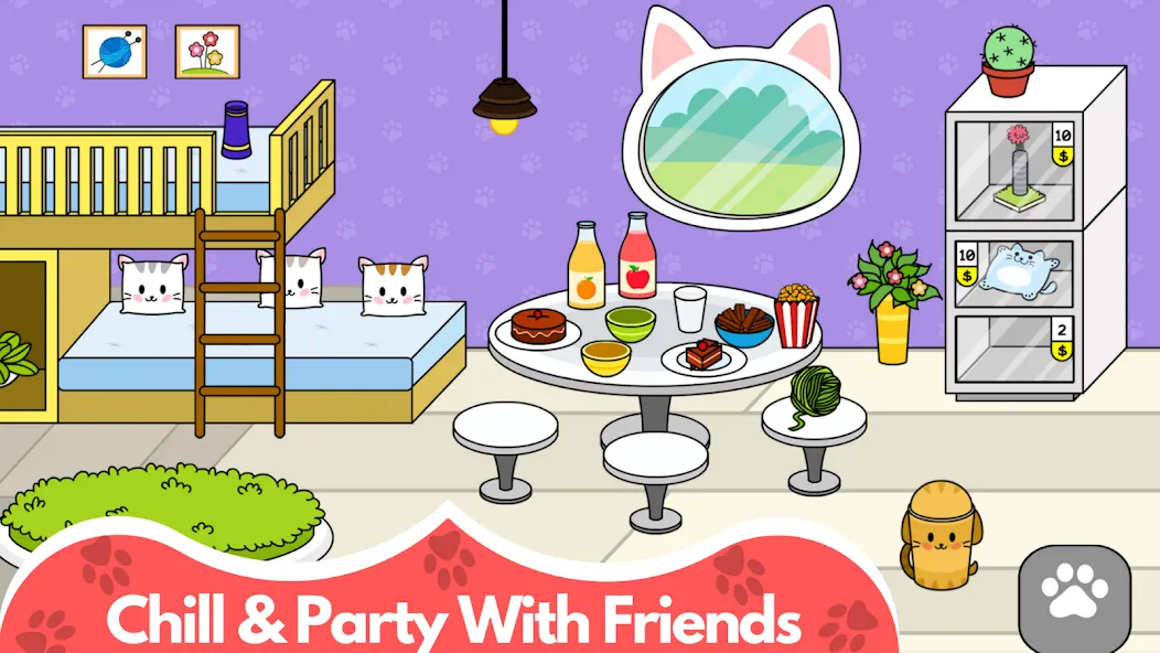 Скачать взломанную My Cat Town — Cute Kitty Games  [МОД Бесконечные деньги] — стабильная версия apk на Андроид screen 3