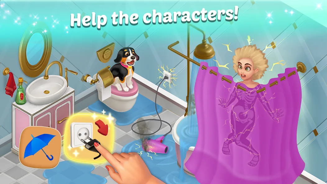 Скачать взломанную Family Hotel: love & match-3 (Фэмели Отель)  [МОД Mega Pack] — стабильная версия apk на Андроид screen 3
