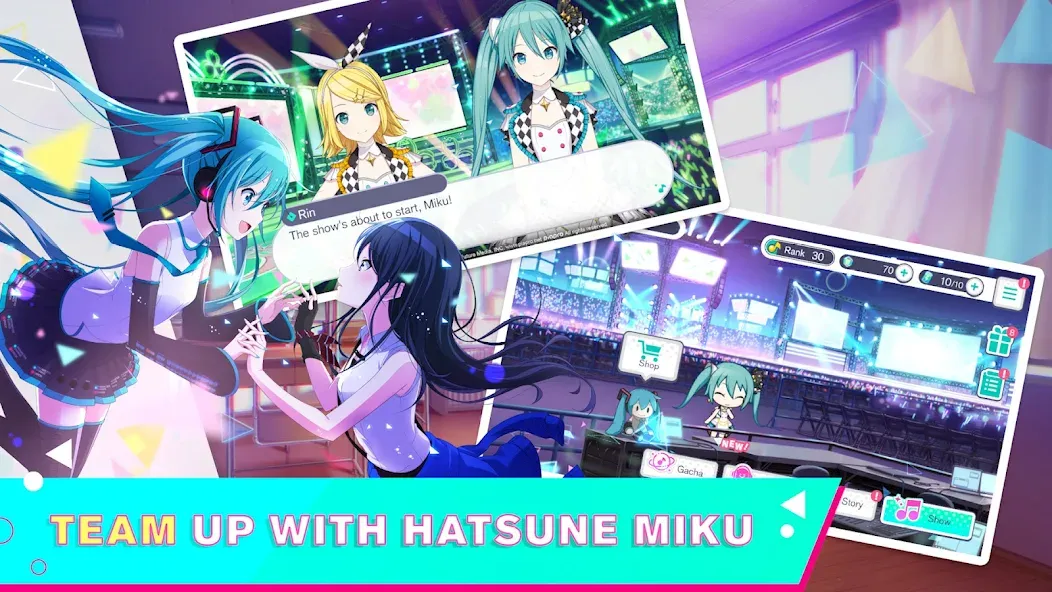 Скачать взлом HATSUNE MIKU: COLORFUL STAGE! (Хацуне Мику)  [МОД Много монет] — стабильная версия apk на Андроид screen 1