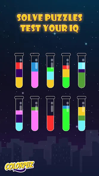 Скачать взлом Colorpuz — Water Sort Puzzle (Колорпаз)  [МОД Бесконечные деньги] — стабильная версия apk на Андроид screen 4