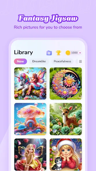 Взломанная Fantasy Jigsaw — HD Puzzle (Фэнтези Пазл)  [МОД Unlocked] — полная версия apk на Андроид screen 3